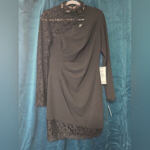 NWT Aidan By Adrianna Papell Elegant Sexy Black‎ Lace Dress Size 6